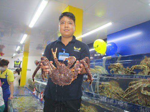 Cua khổng lồ v&agrave; c&aacute;c mặt h&agrave;ng hải sản sẽ được đẩy mạnh nhập khẩu để ti&ecirc;u thụ trong dịp Tết. Ảnh: AN NA
