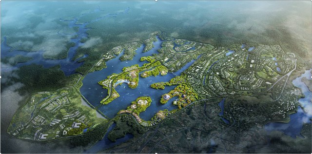 Phối cảnh đồ &aacute;n &ldquo;Quy hoạch ph&acirc;n khu tỷ lệ 1/2000 Khu đ&ocirc; thị du lịch sinh th&aacute;i hồ Đắk R'tih - Đăk N&ocirc;ng&rdquo; đạt giải Đồng.