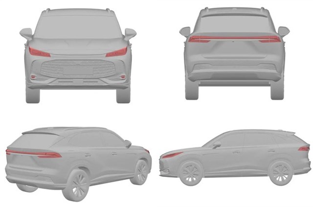 Những h&igrave;nh ảnh thiết kế ban đầu của chiếc MG eHS. Ảnh: Autocar &nbsp;