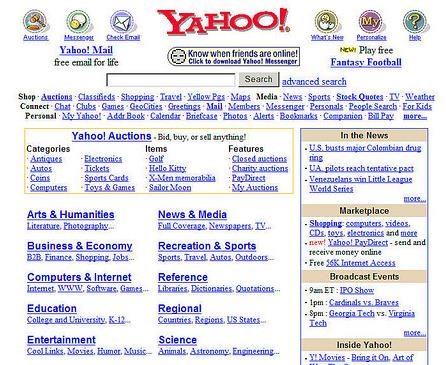 Yahoo đ&atilde; th&ecirc;m rất nhiều t&iacute;nh năng v&agrave;o trang t&igrave;m kiếm của m&igrave;nh (Ảnh: Yahoo)