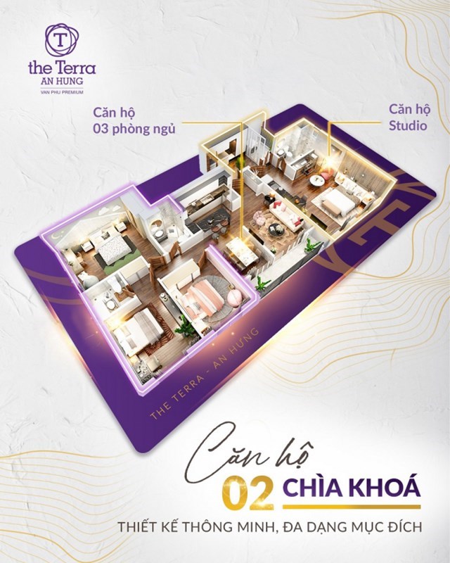 Căn hộ Dual Key đa c&ocirc;ng năng tại The Terra - An Hưng