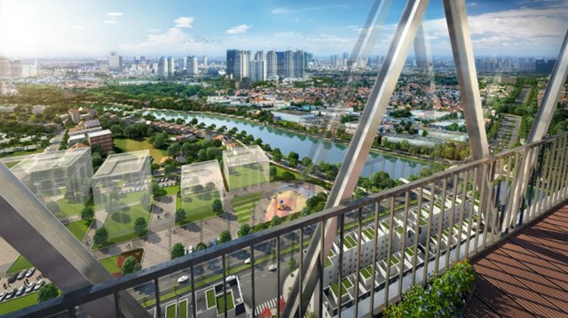 Cầu k&iacute;nh nằm tr&ecirc;n tầng 33 dự &aacute;n The Terra - An Hưng
