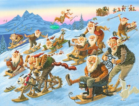 C&aacute;c Yule Lads xuống n&uacute;i.