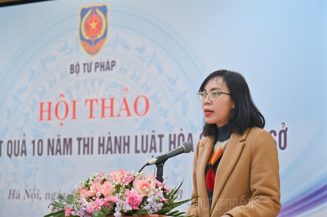Đại diện Cục Ph&aacute;p chế v&agrave; cải c&aacute;ch h&agrave;nh ch&iacute;nh, tư ph&aacute;p, Bộ C&ocirc;ng an.
