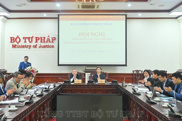 Ban Chỉ đạo 35, Bộ Tư ph&#225;p tổng kết c&#244;ng t&#225;c năm 2023, triển khai nhiệm vụ c&#244;ng t&#225;c năm 2024 - Ảnh 1