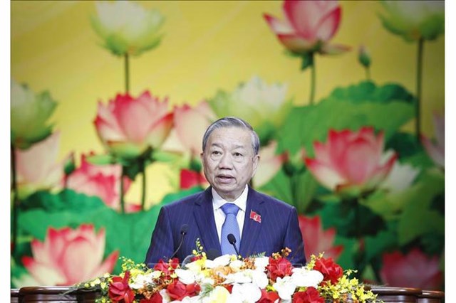 Tổng Bí thư Tô Lâm phát biểu. (Ảnh: Thống Nhất/TTXVN).