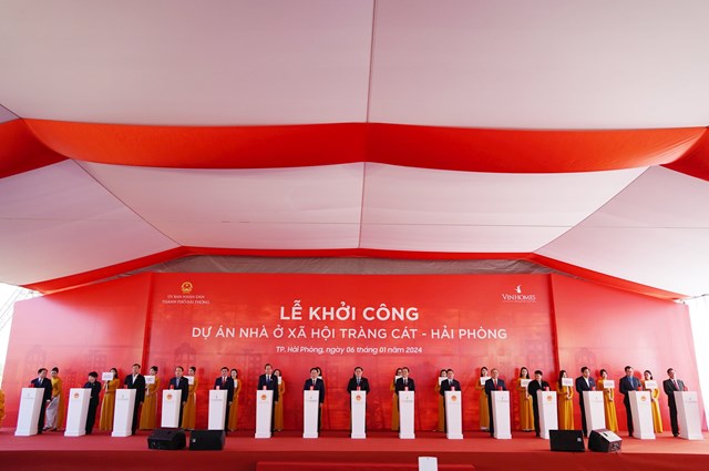 Lễ khởi công dự án nhà ở xã hội ở phường Tràng Cát, quận Hải An, TP Hải Phòng.