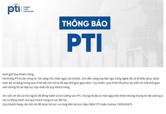 Th&ocirc;ng b&aacute;o của PTI.