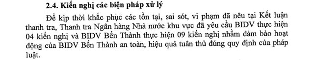 Thanh tra ph&#225;t hiện một số tồn tại, hạn chế tại BIDV Bến Th&#224;nh - Ảnh 3