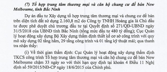 Dự &#225;n New Melbourne của chủ đầu tư Ho&#224;ng Gia bị Thanh tra Ch&#237;nh phủ chỉ ra vi phạm - Ảnh 2