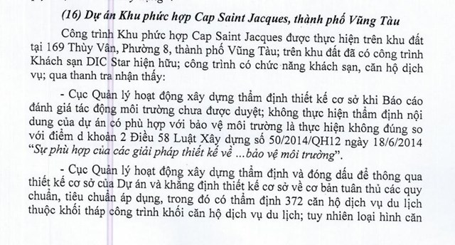 Thanh tra Ch&#237;nh phủ chỉ ra vi phạm tại Dự &#225;n Khu phức hợp Cap Saint Jacques của DIC Corp (DIG)  - Ảnh 2