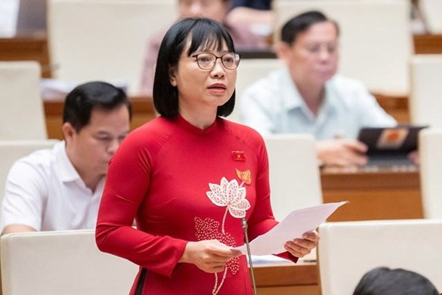Đại biểu Nguyễn Thị Việt Nga ph&aacute;t biểu tại phi&ecirc;n họp. (Ảnh: quochoi.vn)