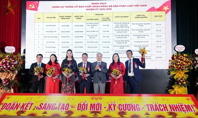 Ban Chấp h&agrave;nh Đảng bộ B&aacute;o nhiệm kỳ 2025 - 2030 ra mắt Đại hội. (Ảnh: PV)