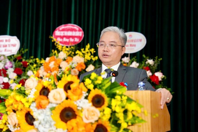 Đồng ch&iacute; Nguyễn Quang Th&aacute;i ph&aacute;t biểu chỉ đạo Đại hội. (Ảnh: PV)