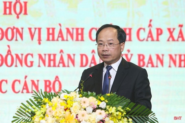 B&iacute; thư Tỉnh ủy H&agrave; Tĩnh Nguyễn Duy L&acirc;m ph&aacute;t biểu triển khai nhiệm vụ thời gian tới. (Ảnh: hatinh.gov.vn)