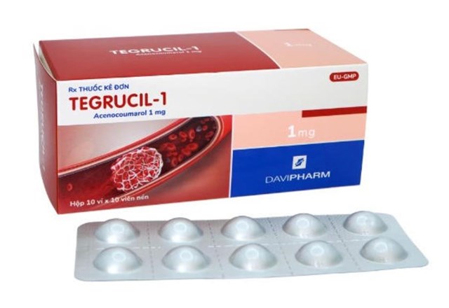 Thuốc Viên nén Tegrucil-1 (Acenocoumarol 1mg). (Ảnh: webiste công ty)