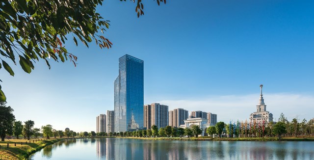 Kh&ocirc;ng gian xanh ngập tr&agrave;n xung quanh c&ocirc;ng tr&igrave;nh xanh TechnoPark Tower &nbsp;