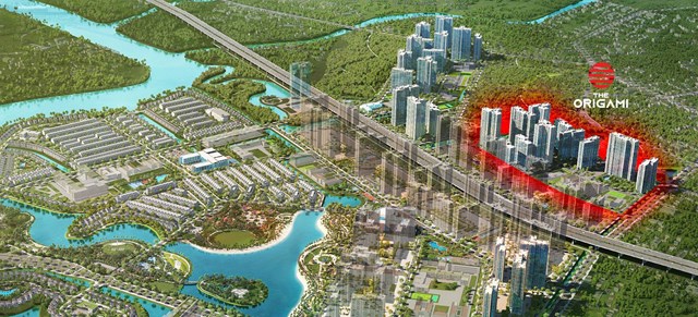 Vị tr&iacute; của The Origami trong tổng thể đại đ&ocirc; thị Vinhomes Grand Park. &nbsp;