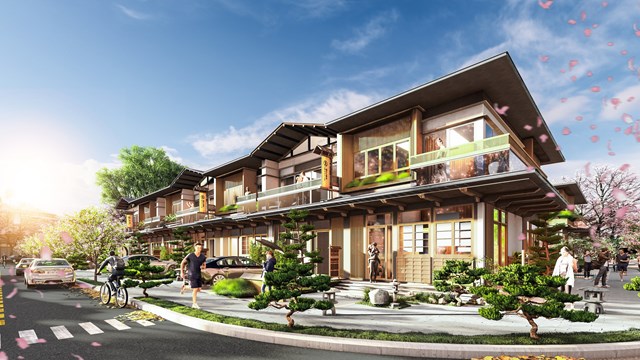 Phối cảnh nh&agrave; phố tại ph&acirc;n kỳ Binh Chau Onsen &nbsp;