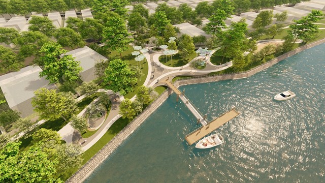 &Yacute; tưởng vị nh&acirc;n sinh trong cảnh quan như sợi chỉ đỏ trong quy hoạch cảnh quan tại Aqua City &nbsp;