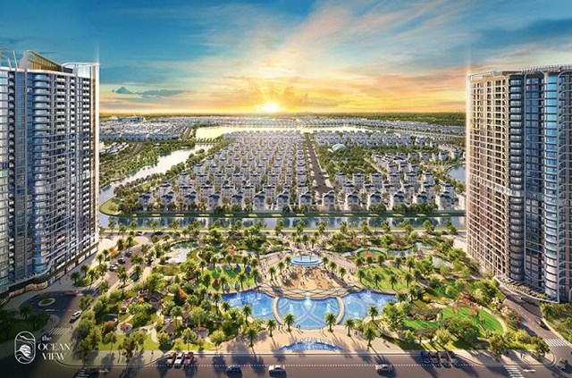 Quảng trường The Ocean View tại đại đ&ocirc; thịVinhomes Ocean Park được cộng đồng v&iacute; như &ldquo;Quận Ocean&rdquo; &nbsp;