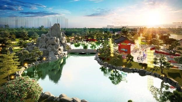 Phối cảnh vườn Nhật nh&igrave;n từ xa &nbsp;