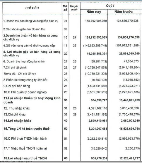 Nguồn: B&aacute;o c&aacute;o t&agrave;i ch&iacute;nh Qu&yacute; 1/2023