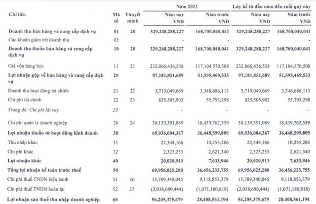 Nguồn: B&aacute;o c&aacute;o t&agrave;i ch&iacute;nh qu&yacute; 1/2023