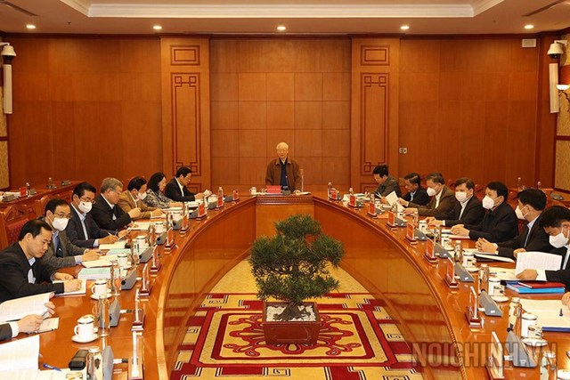 Tổng B&iacute; thư Nguyễn Ph&uacute; Trọng chủ tr&igrave; cuộc họp Thường trực Ban Chỉ đạo Trung ương về ph&ograve;ng chống tham nhũng, ti&ecirc;u cực