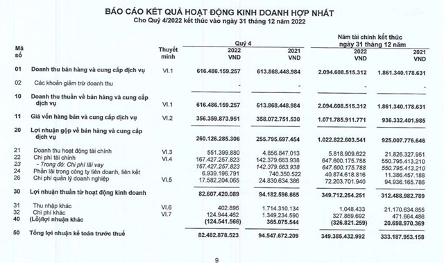 Hạ tầng Giao th&#244;ng Đ&#232;o Cả (HHV) l&#227;i sau thuế 315 tỷ đồng năm 2022, tăng 8% c&#249;ng kỳ - Ảnh 1