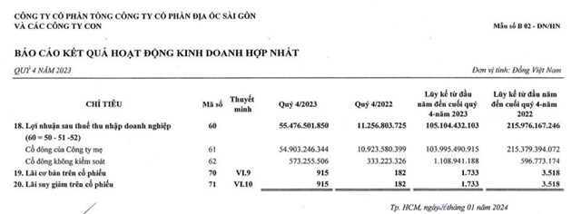 Lợi nhuận cả năm 2023 của Saigonres (SGR) giảm 51,3% so với c&#249;ng kỳ - Ảnh 2