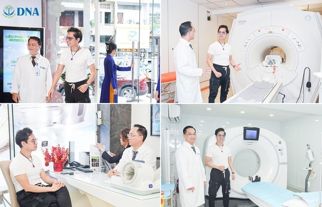 Ca sĩ Ngọc Sơn đến Bệnh viện DNA tầm so&aacute;t sức khỏe