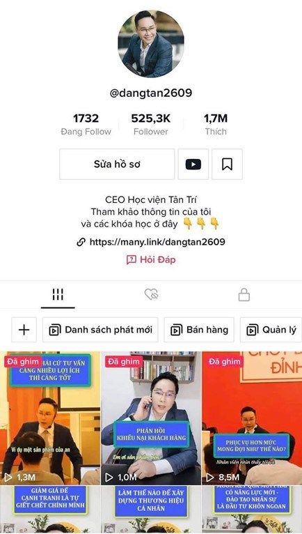 K&ecirc;nh Tik Tok của anh thu h&uacute;t lượng kh&aacute;n giả lớn bởi sự ch&acirc;n th&agrave;nh v&agrave; tận t&acirc;m của Anh T&acirc;n
