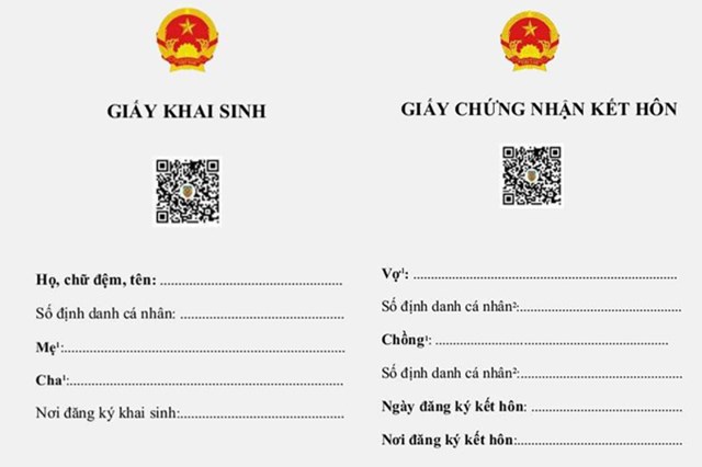 Một số mẫu giấy tờ hộ tịch đ&iacute;nh k&egrave;m trong Th&ocirc;ng tư 01 của Bộ Tư Ph&aacute;p