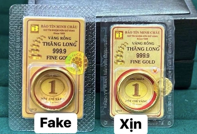 V&agrave;ng giả được l&agrave;m nh&aacute;i gần giống v&agrave;ng thật của Bảo T&iacute;n Minh Ch&acirc;u.