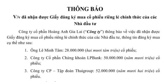 Ho&#224;ng Anh Gia Lai (HAG) chốt danh s&#225;ch nh&#224; đầu tư chiến lược ch&#224;o b&#225;n 130 triệu cổ phiếu ri&#234;ng lẻ - Ảnh 1