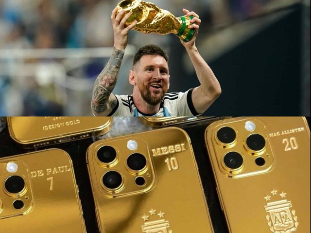 Chiếc iPhone 14 Pro Max mạ v&#224;ng được Lionel Messi mạnh tay tặng cho c&#225;c đồng đội c&#243; g&#236; đặc biệt? - Ảnh 1