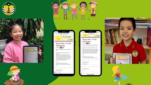 Trường Tiểu học Tr&#224;ng An đạt th&#224;nh t&#237;ch Xuất sắc trong chương tr&#236;nh “X&#226;y dựng trường học xanh - V&#236; một H&#224; Nội xanh” tr&#234;n địa b&#224;n quận Ho&#224;n Kiếm - Ảnh 1