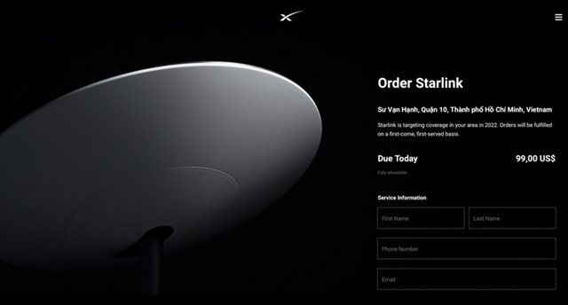 Chi ph&iacute; trả mỗi th&aacute;ng để trải nghiệm dịch vụ Internet Starlink l&agrave; 99 USD (khoảng 2,3 triệu đồng), đắt ngang Mỹ.&nbsp;
