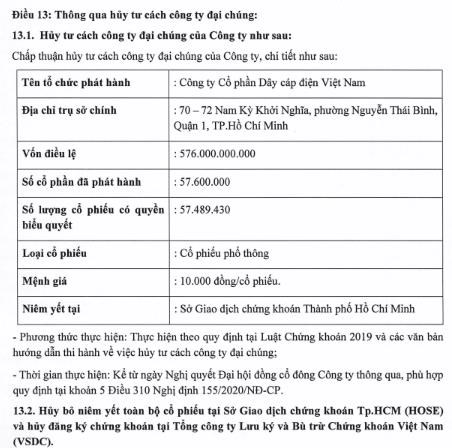 Cadivi (CAV) muốn hủy tư c&#225;ch c&#244;ng ty đại ch&#250;ng, hủy ni&#234;m yết cổ phiếu tr&#234;n HOSE - Ảnh 3