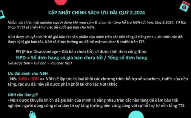 Th&ocirc;ng tin cập nhật &aacute;p dụng từ qu&yacute; II/2024 tr&ecirc;n TikTok Shop