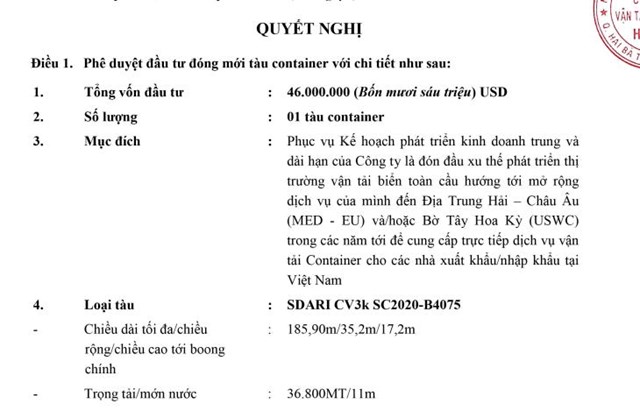 Xếp dỡ Hải An (HAH) dự chi 46 triệu USD để mua th&#234;m t&#224;u container - Ảnh 1