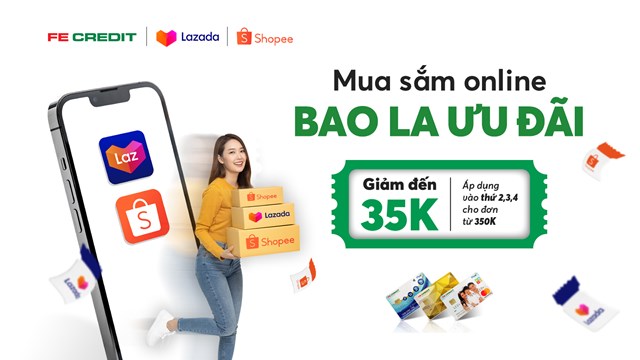 Thẻ t&iacute;n dụng FE Credit thường xuy&ecirc;n c&oacute; ưu đ&atilde;i cho chủ thẻ t&iacute;n dụng khi thanh to&aacute;n online