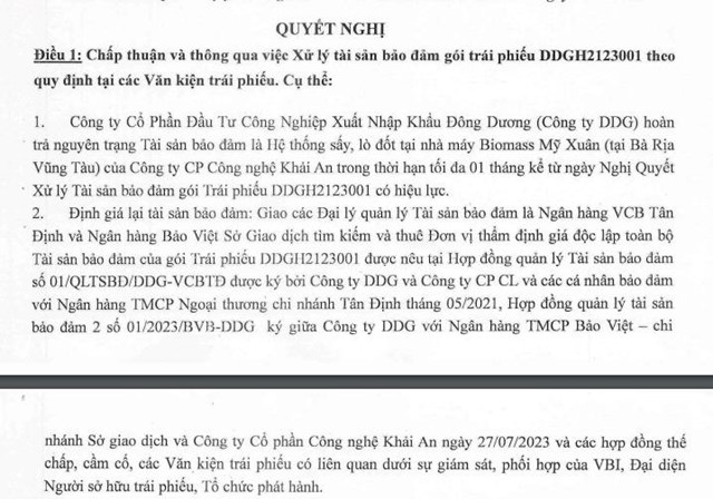 Đầu tư C&#244;ng nghiệp Xuất nhập khẩu Đ&#244;ng Dương (DDG) buộc b&#225;n t&#224;i sản để trả nợ l&#244; tr&#225;i phiếu 300 tỷ đồng - Ảnh 1