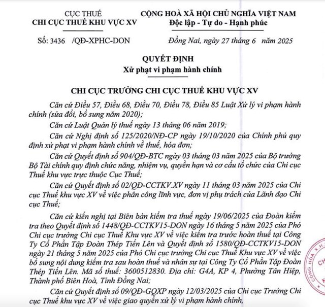 K&#234; khai thuế sai, Th&#233;p Tiến L&#234;n (TLH) bị phạt gần 90 triệu đồng - Ảnh 1