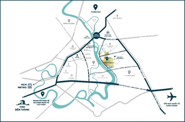 Khi hạ tầng giao th&ocirc;ng ho&agrave;n thiện, từ ph&acirc;n khu cửa ng&otilde; River Park 1, cư d&acirc;n chỉ mất khoảng 20 ph&uacute;t l&agrave; về đến trung t&acirc;m TP HCM hay s&acirc;n bay Long Th&agrave;nh.