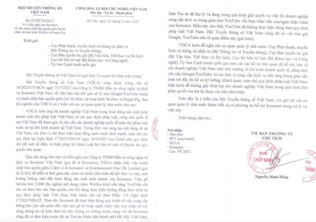 VDCA phản hồi kiến nghị của&nbsp;Sconnect&nbsp;về việc tranh chấp bản quyền giữa hai bộ nh&acirc;n vật hoạt h&igrave;nh Wolfoo v&agrave; Peppa Pig.