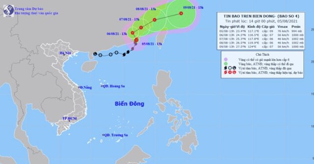 Dự b&aacute;o đường đi của b&atilde;o Lupit trong những ng&agrave;y tới. Ảnh:&nbsp;Trung t&acirc;m dự b&aacute;o Kh&iacute; tượng thủy văn quốc gia