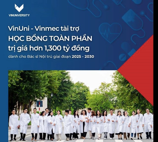 VinUni, Vinmec chi 1.300 tỷ đồng chi&#234;u mộ b&#225;c sĩ nội tr&#250;: bao trọn học ph&#237; hơn 900 triệu đồng/năm, phụ cấp sinh hoạt 10 triệu đồng/th&#225;ng - Ảnh 1