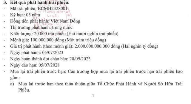 L&#227;i giảm mạnh, Becamex (BCM) vừa huy động th&#224;nh c&#244;ng 2.000 tỷ đồng tr&#225;i phiếu kỳ hạn 5 năm - Ảnh 1
